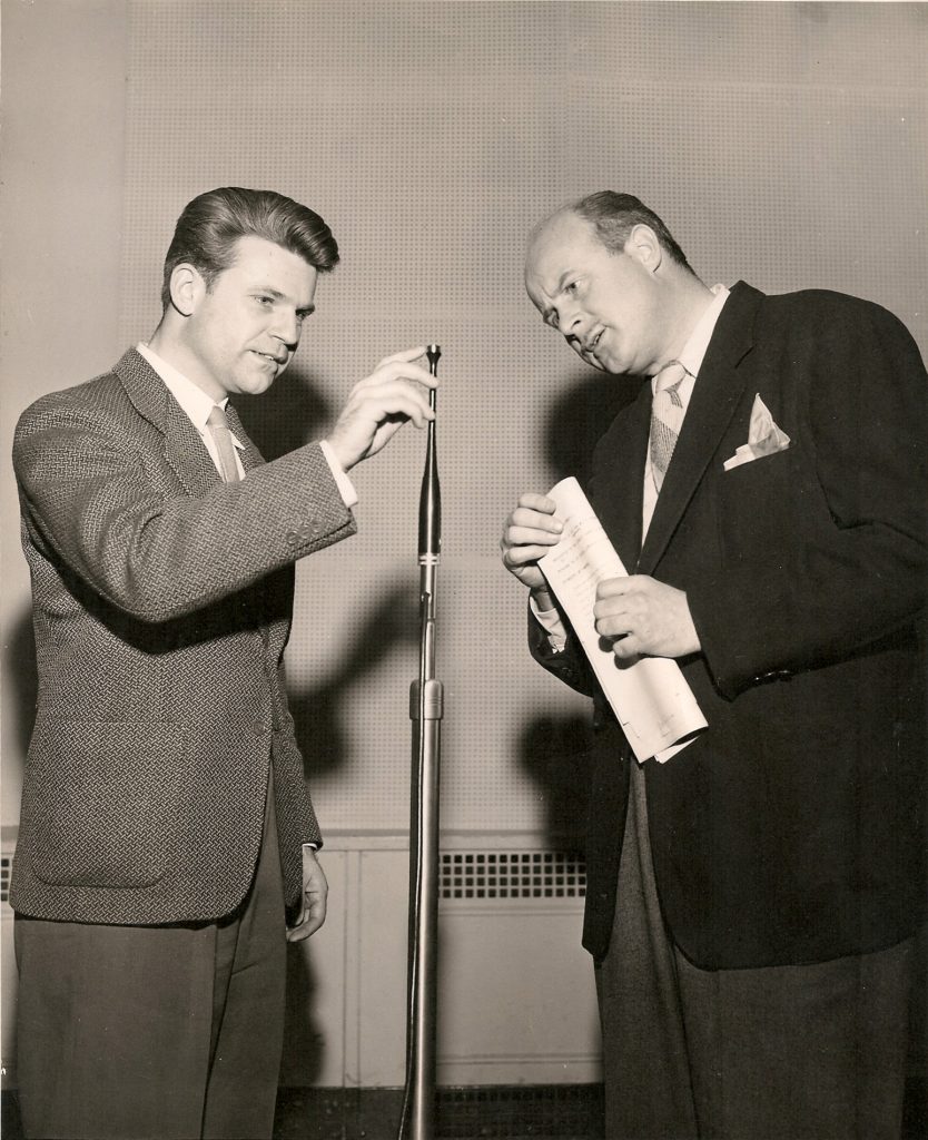 PSV Pointing to 1st Practical Studio Condenser Micophone Developed at Altec Lansing circa 1946